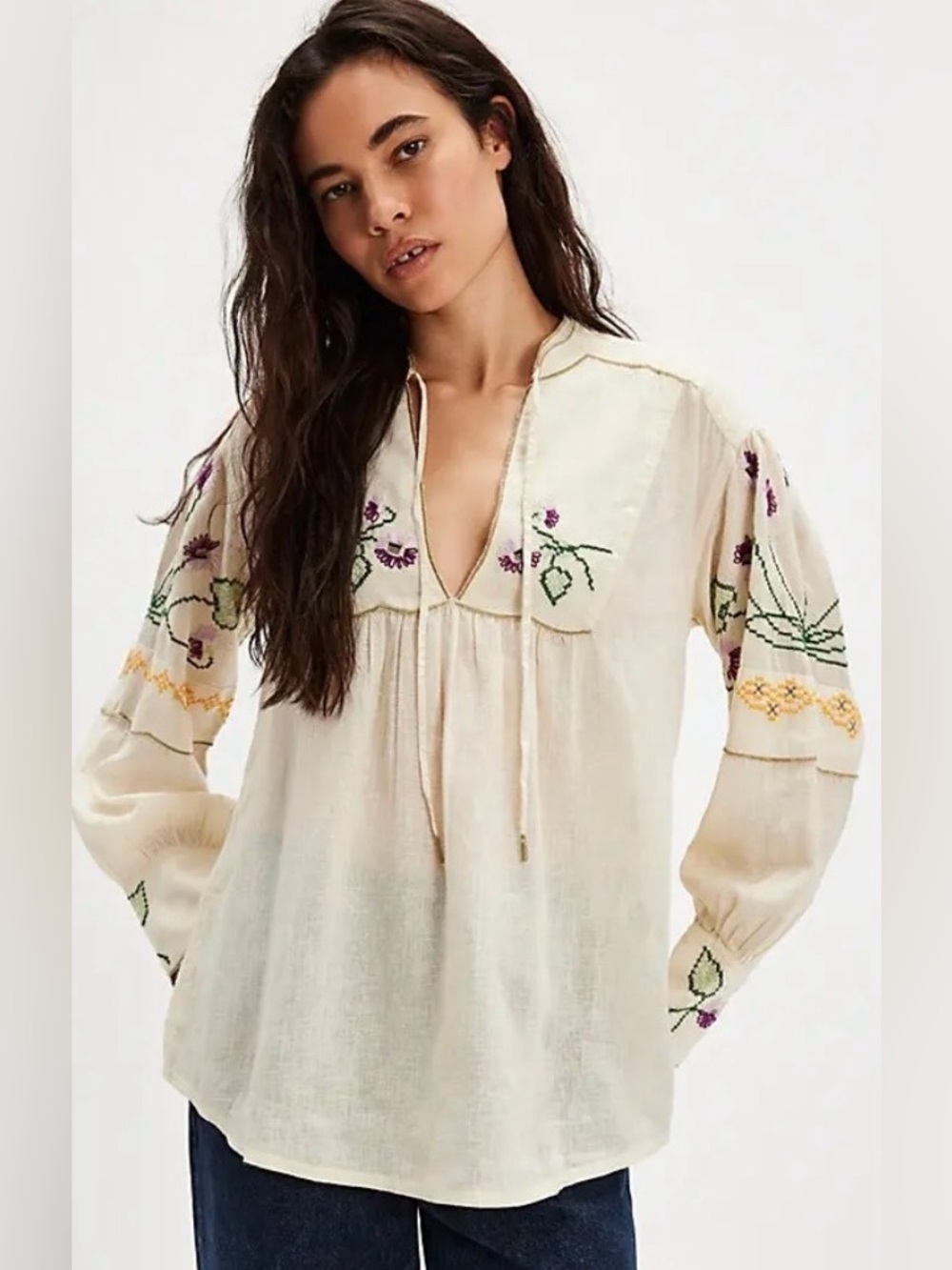 Free people $168 We the Free Flower Party Tunic
